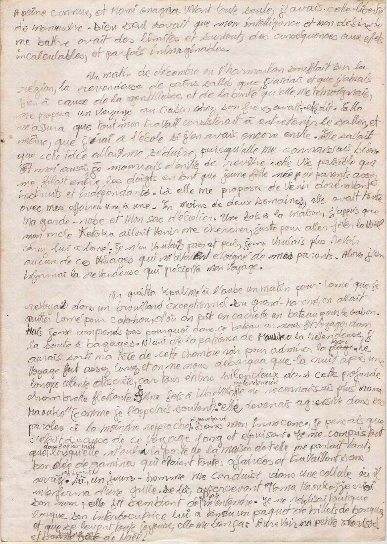 Pièce du manuscrit correspondant à la page 13 du livre