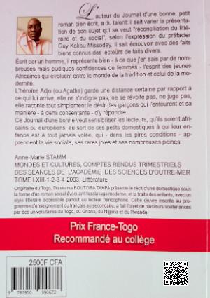 Quatrième de couverture de la troisième édition de Journal d'une bonne